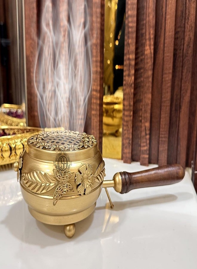 DSH Home Purifying Hand-Loban Incense Burner, Loban Burner with Handle, Dhoop Dhuni Burner Sambrani Dhoop, Resin & Home Office Temple Prayer Butler (LBN-07) - Image 1